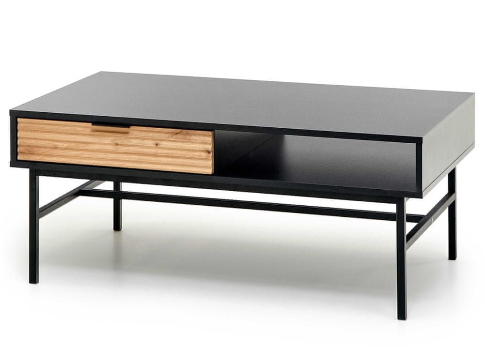 Halmar Konferenčný stolík so zásuvkou Murano LAW-1 - čierna / dub artisan